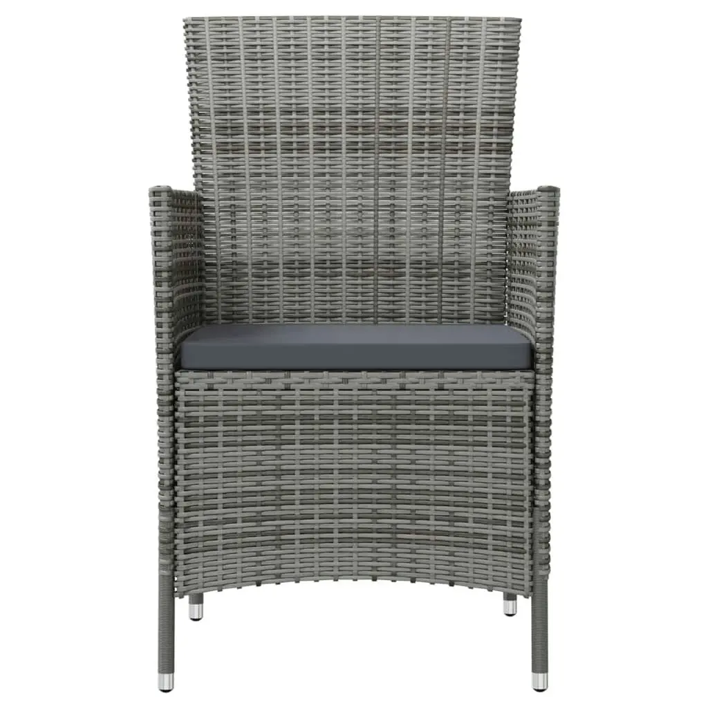 Garden Chairs with Cushions 4 pcs Poly Rattan Grey 316690