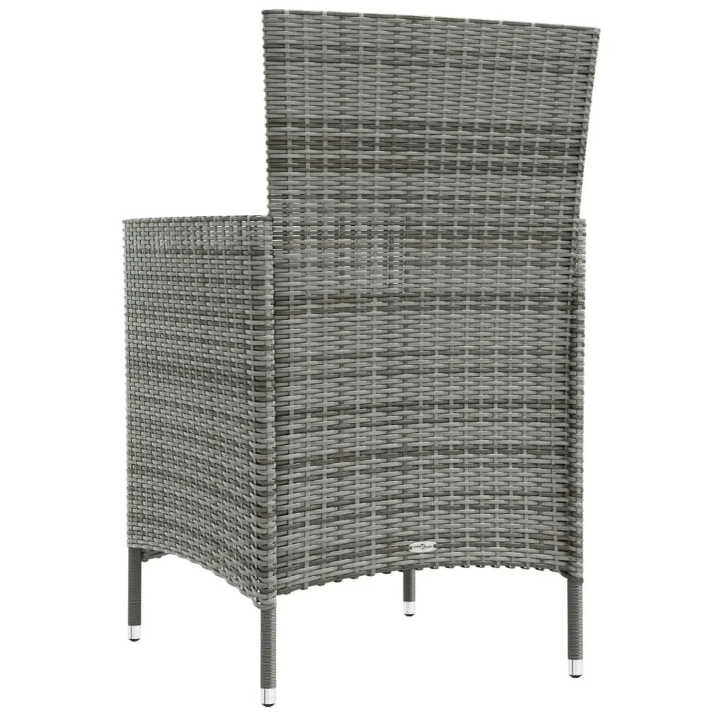 Garden Chairs with Cushions 4 pcs Poly Rattan Grey 316690