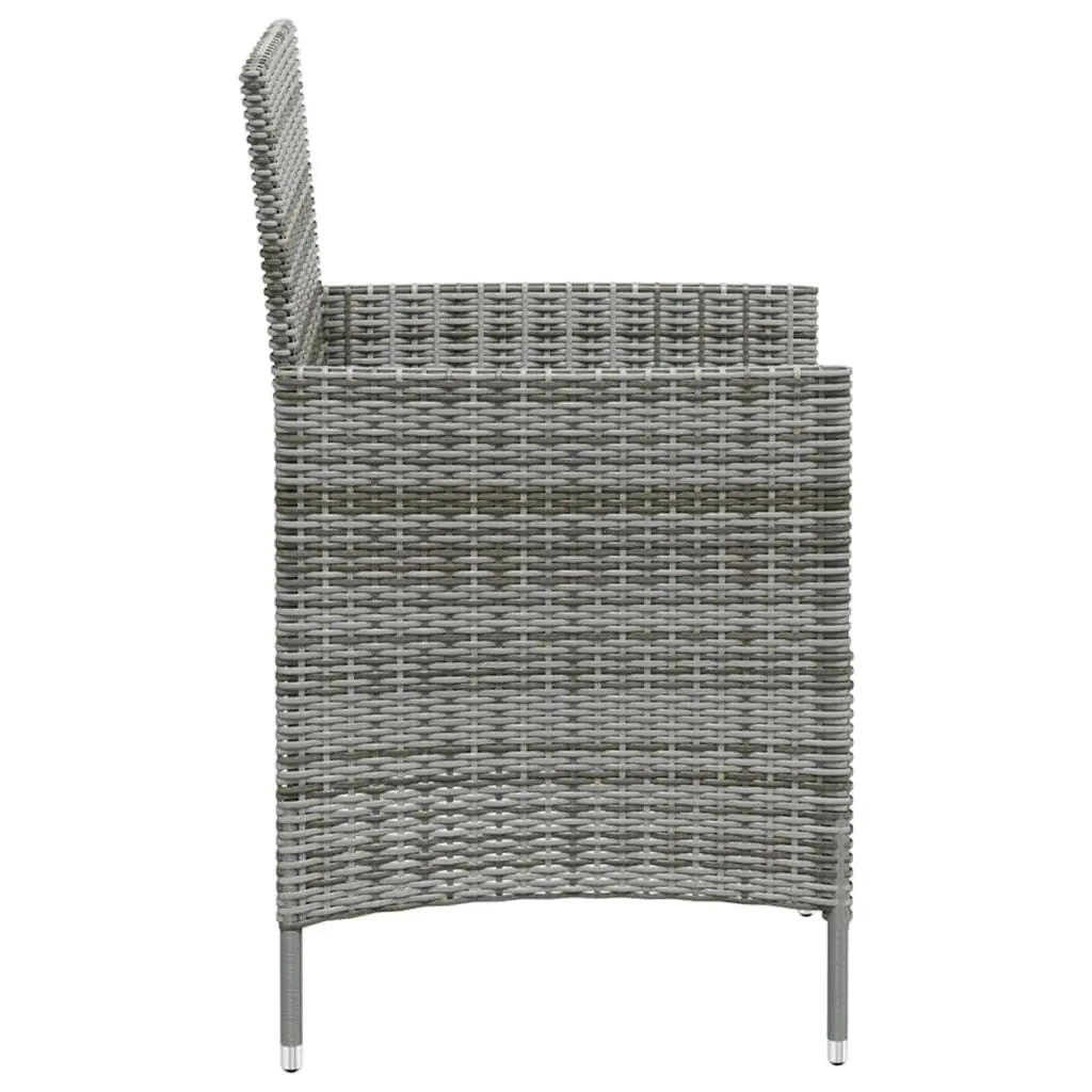 Garden Chairs with Cushions 4 pcs Poly Rattan Grey 316690