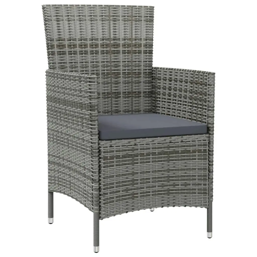 Garden Chairs with Cushions 4 pcs Poly Rattan Grey 316690