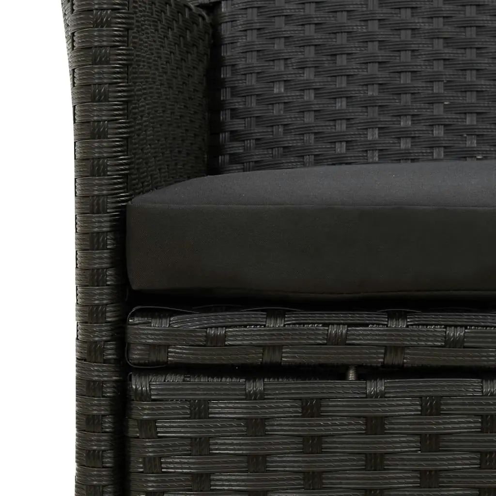 Garden Chairs with Cushions 4 pcs Poly Rattan Black 316689