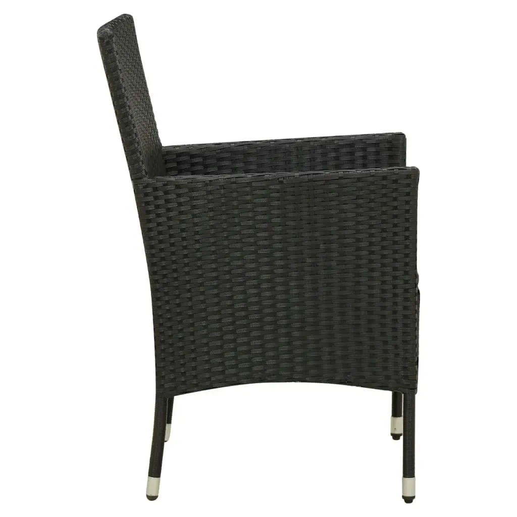 Garden Chairs with Cushions 4 pcs Poly Rattan Black 316689