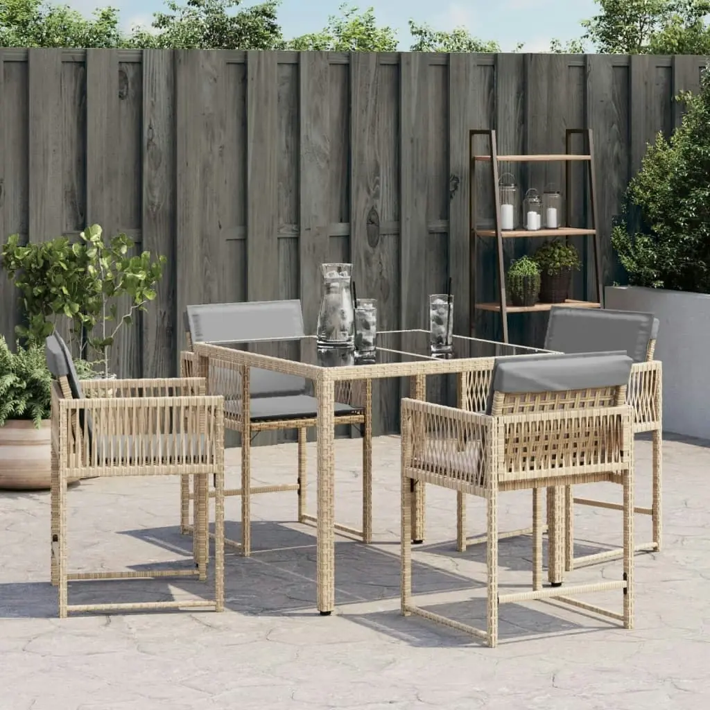 Garden Chairs with Cushions 4 pcs Mix Beige Poly Rattan 365023