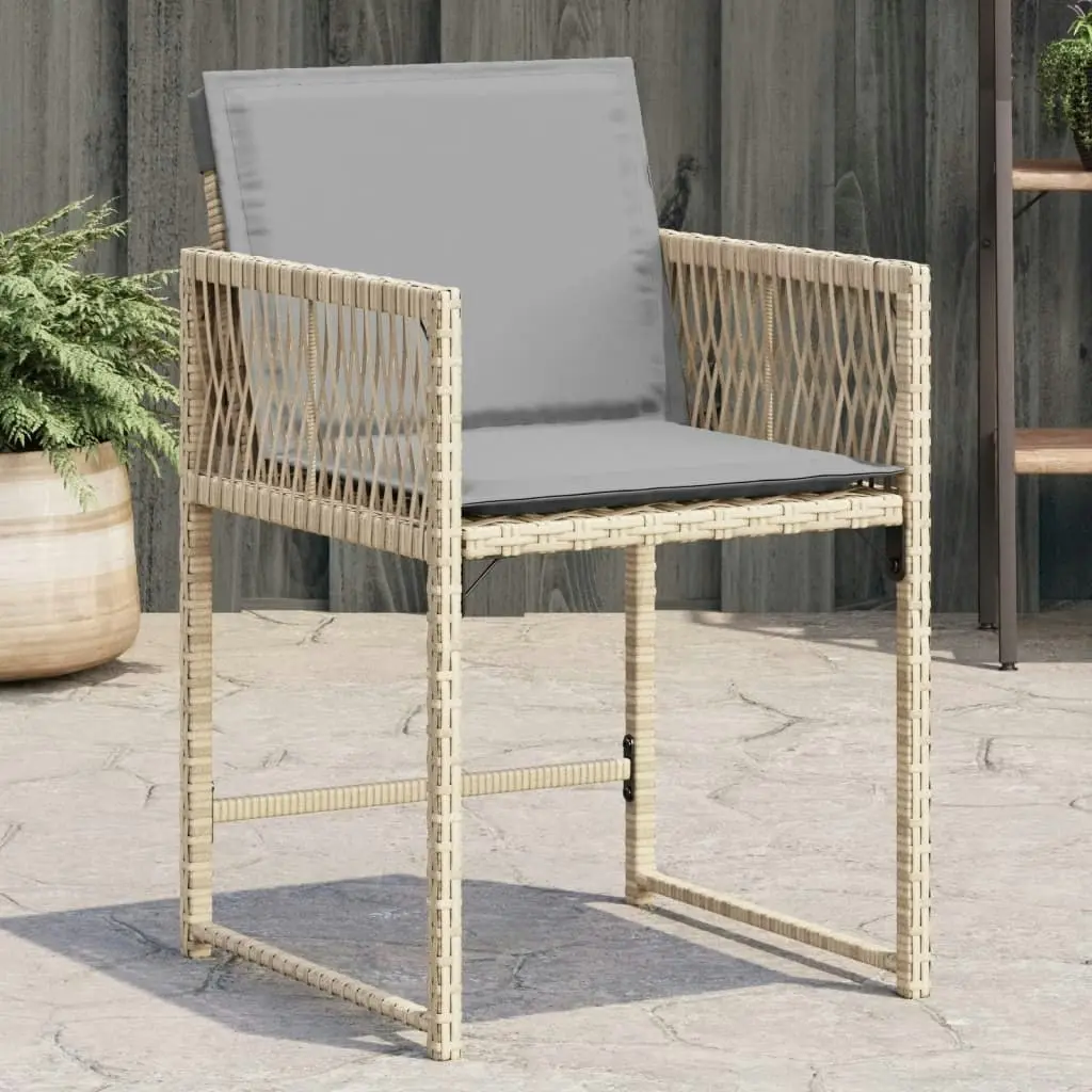 Garden Chairs with Cushions 4 pcs Mix Beige Poly Rattan 365023