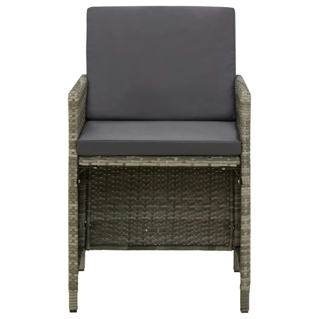 Garden Chairs with Cushions 4 pcs Poly Rattan Grey 316747