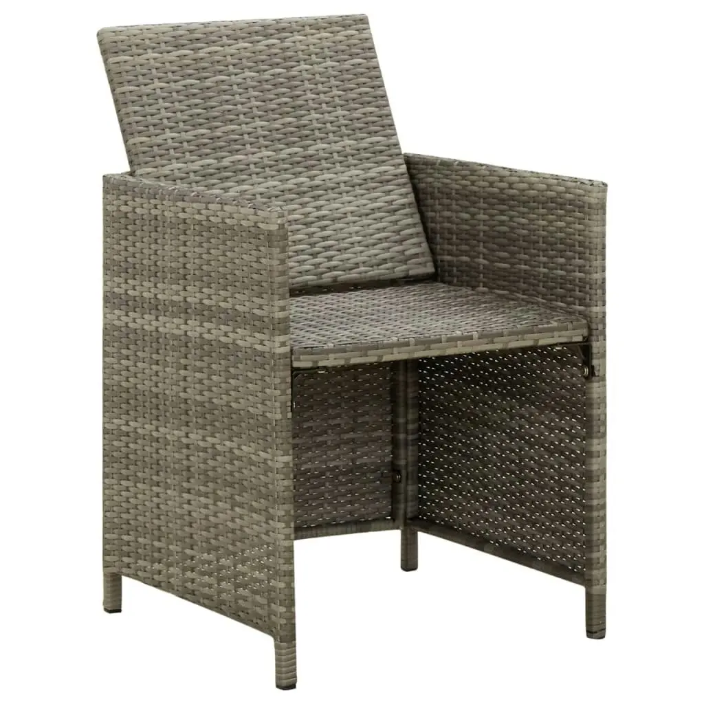 Garden Chairs with Cushions 4 pcs Poly Rattan Grey 316747