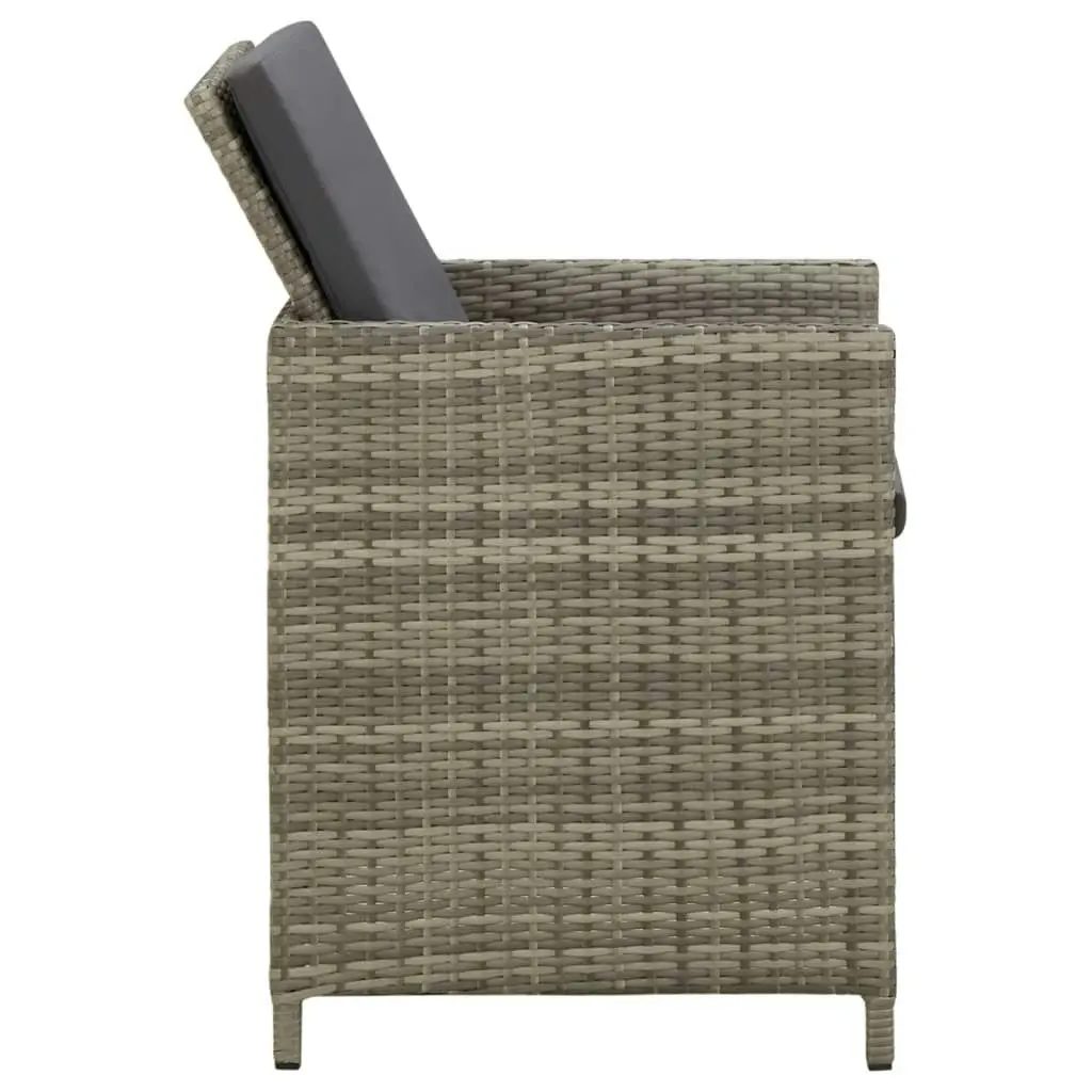 Garden Chairs with Cushions 4 pcs Poly Rattan Grey 316747