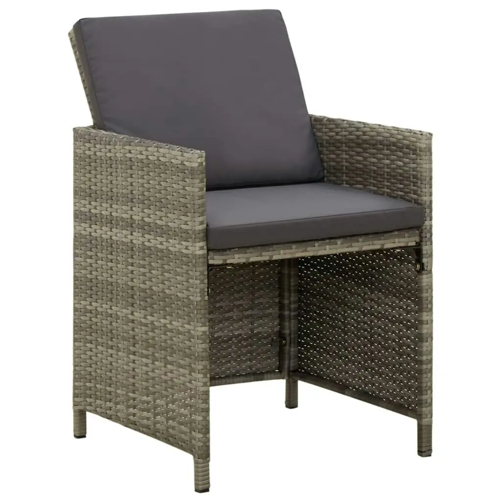 Garden Chairs with Cushions 4 pcs Poly Rattan Grey 316747