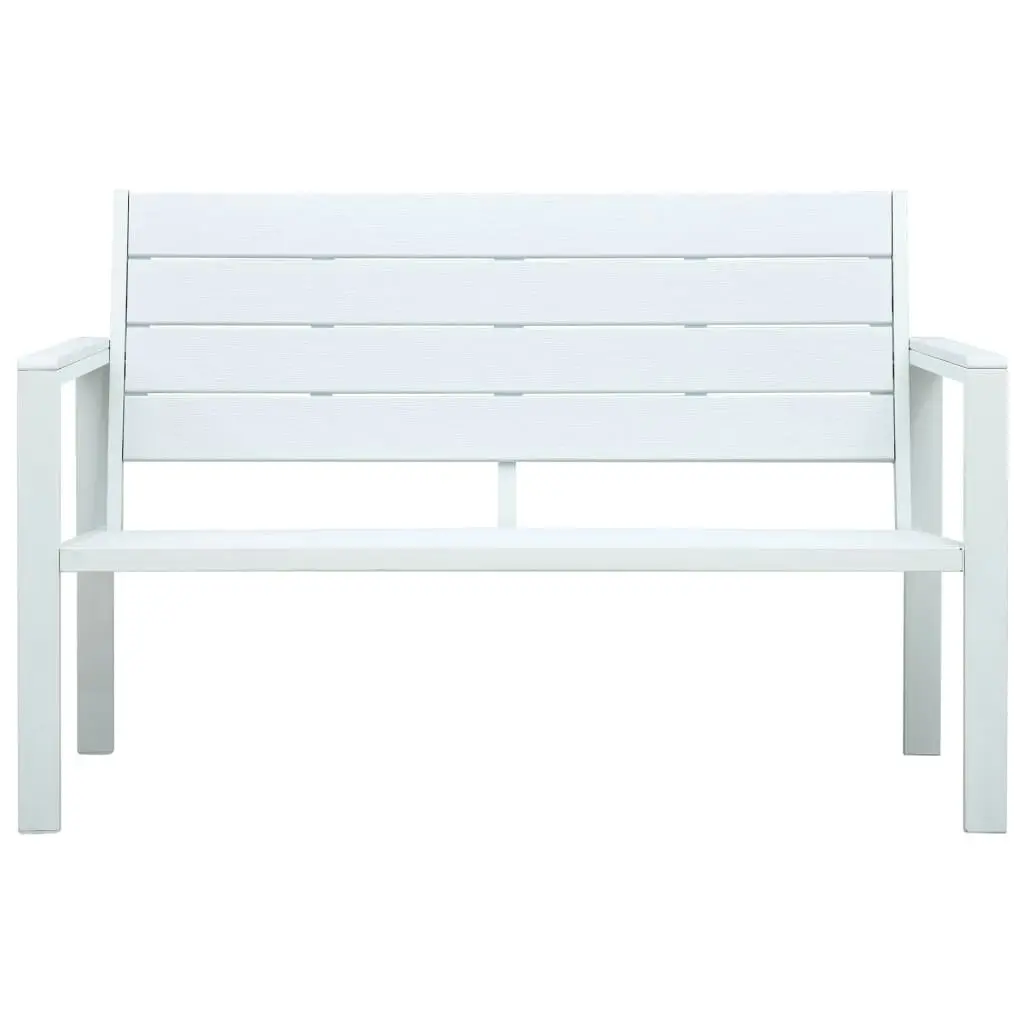 Garden Bench 120 cm HDPE White Wood Look 47870