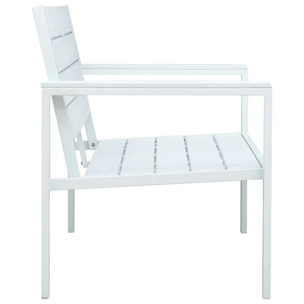 Garden Bench 120 cm HDPE White Wood Look 47870