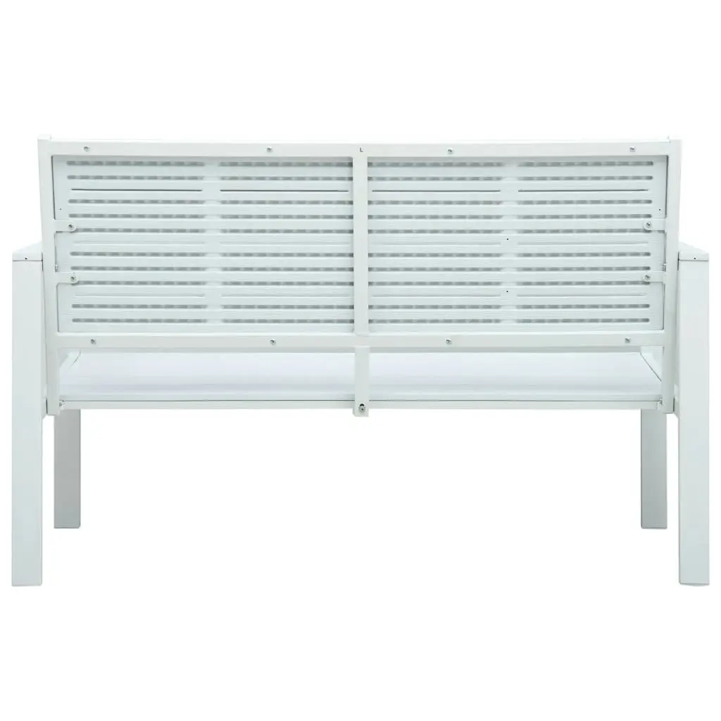 Garden Bench 120 cm HDPE White Wood Look 47870