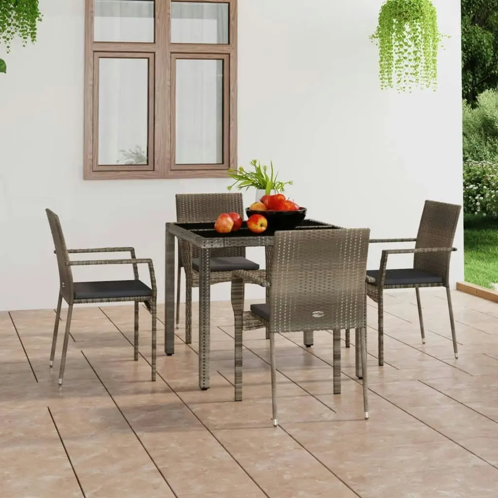 Garden Chairs with Cushions 4 pcs Poly Rattan Grey 319884