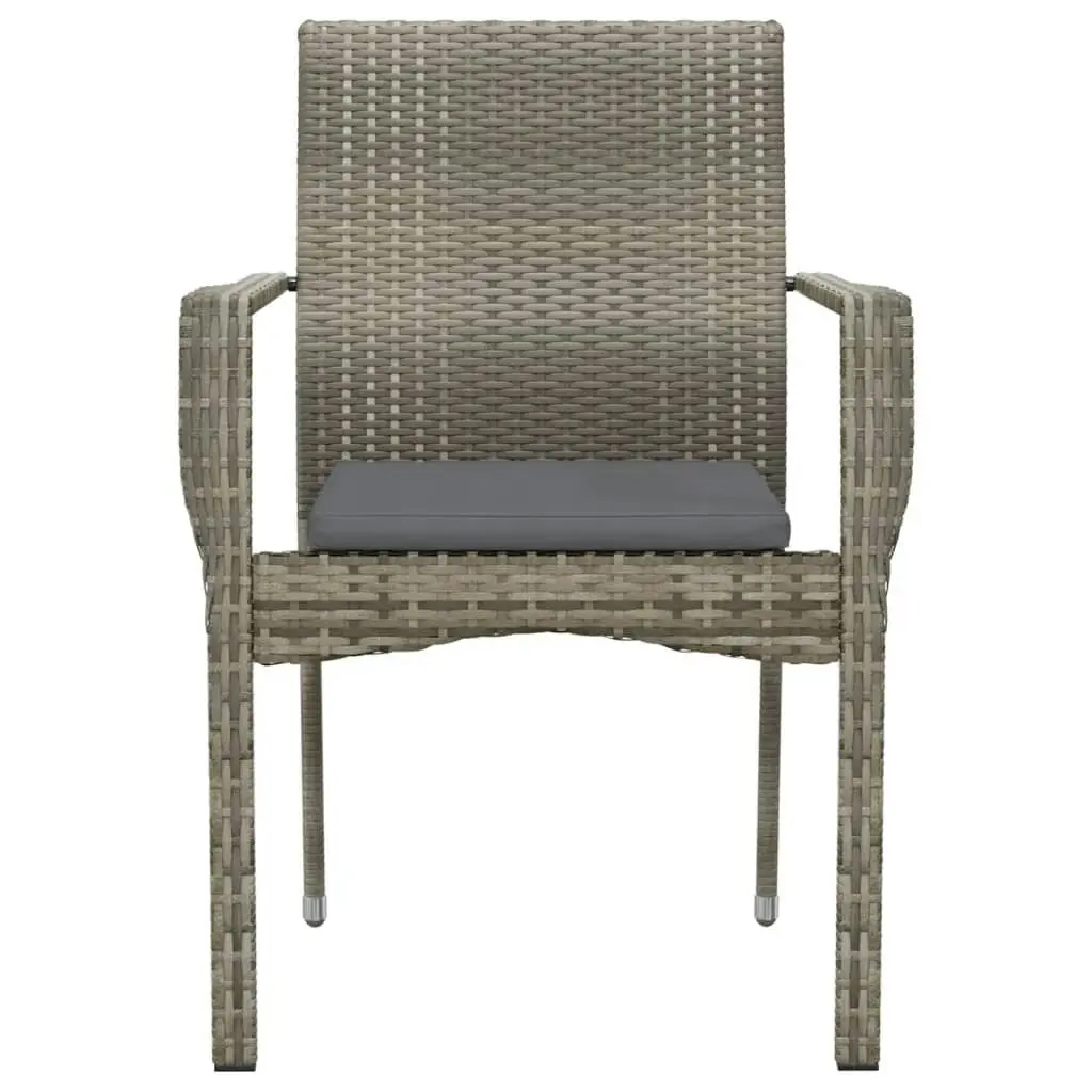 Garden Chairs with Cushions 4 pcs Poly Rattan Grey 319884