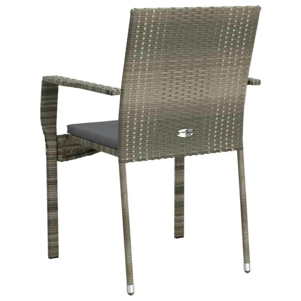 Garden Chairs with Cushions 4 pcs Poly Rattan Grey 319884