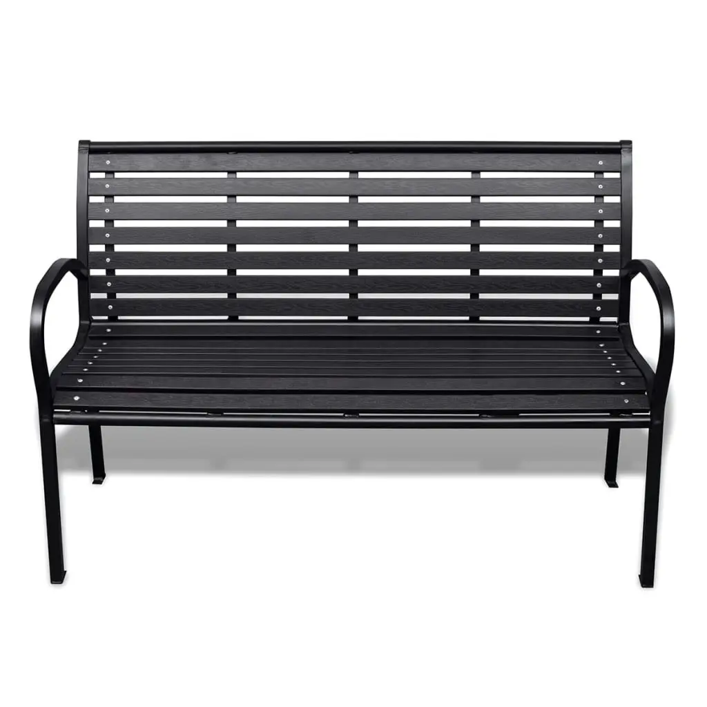 Garden Bench 125 cm Steel and WPC Black 41556