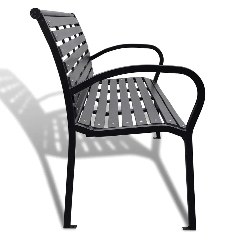 Garden Bench 125 cm Steel and WPC Black 41556