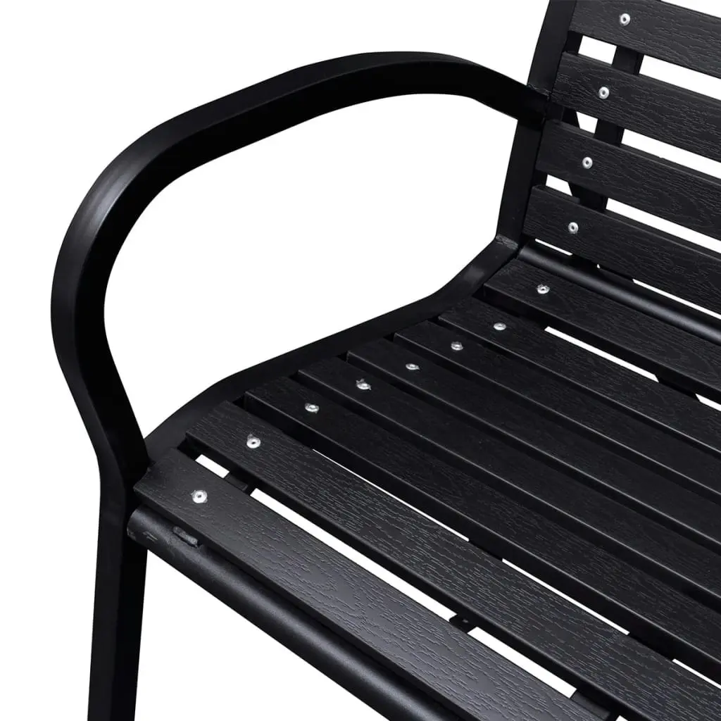 Garden Bench 125 cm Steel and WPC Black 41556