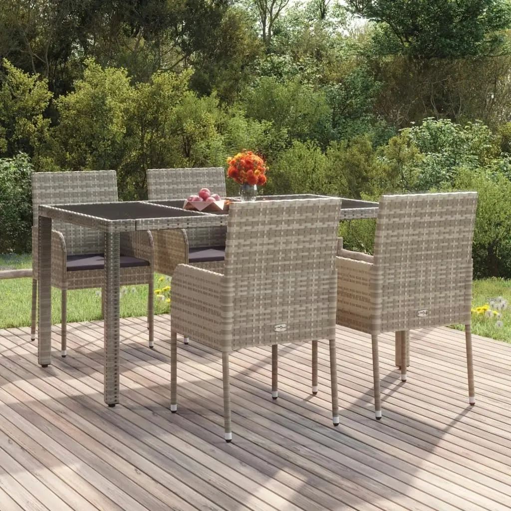 Garden Chairs with Cushions 4 pcs Poly Rattan Grey 319888