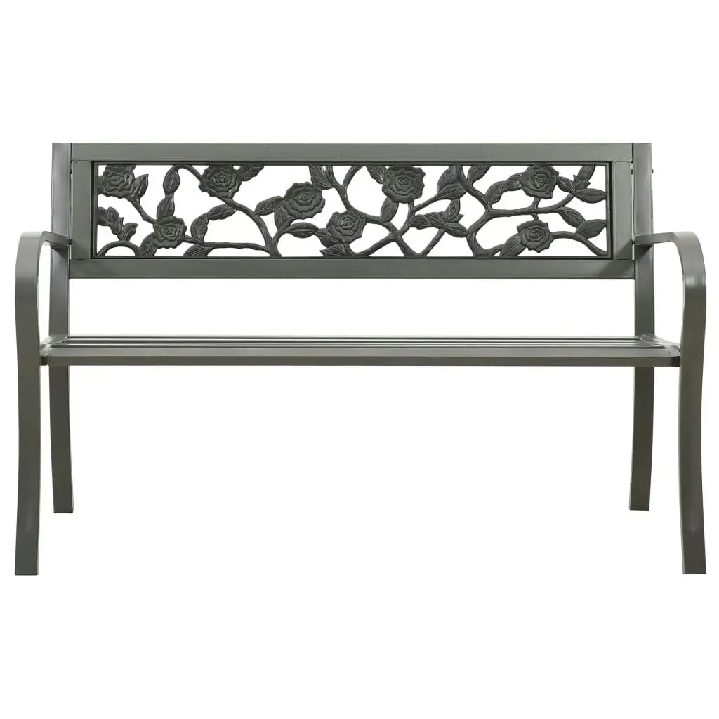 Garden Bench 125 cm Steel Grey 312038