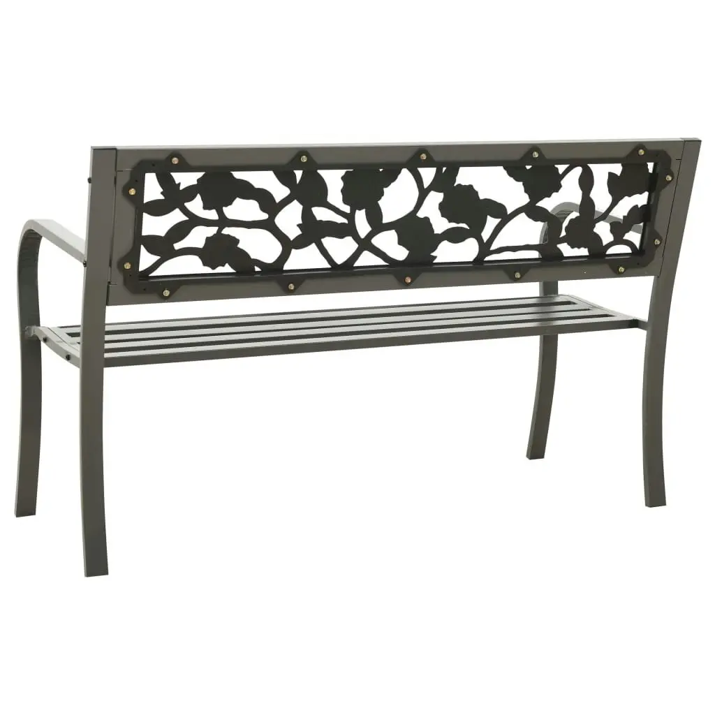 Garden Bench 125 cm Steel Grey 312038