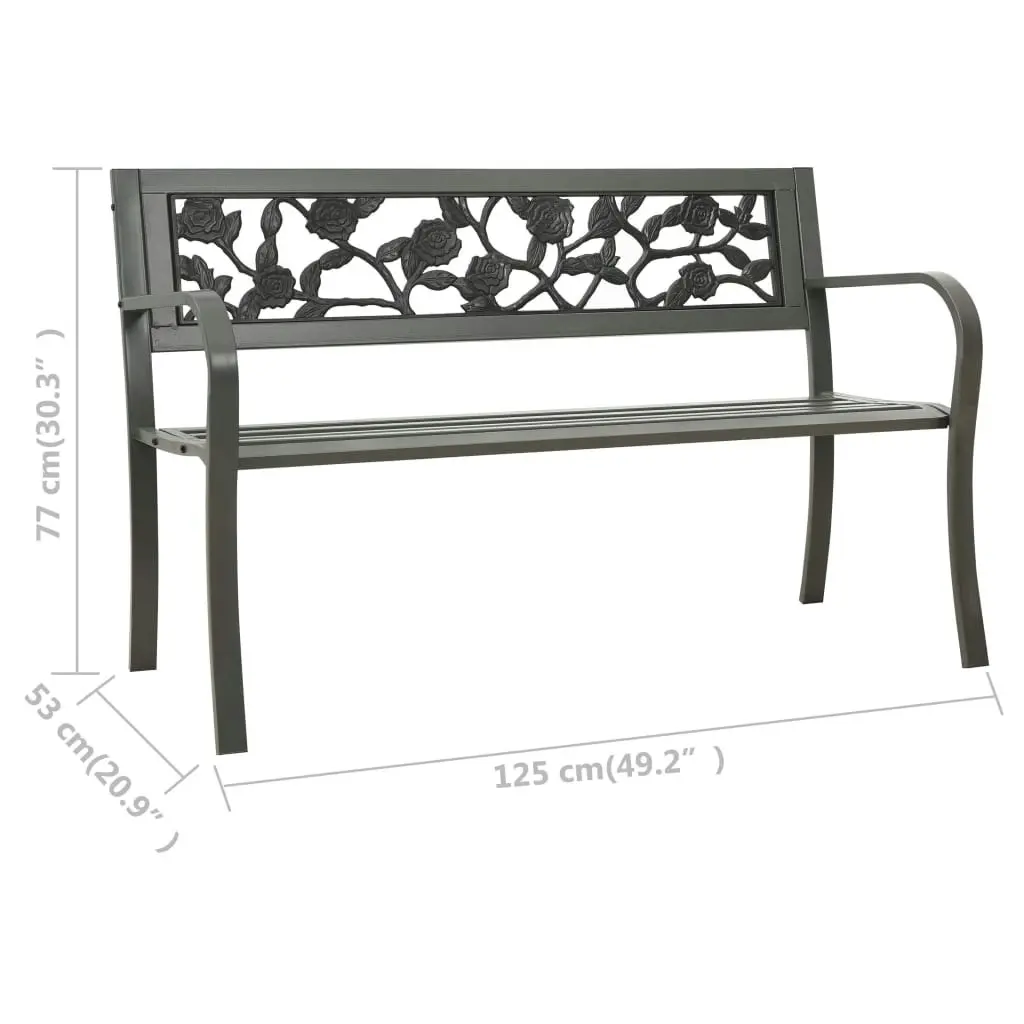 Garden Bench 125 cm Steel Grey 312038