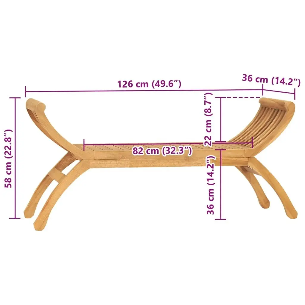 Garden Bench 126 cm Solid Teak Wood 316150