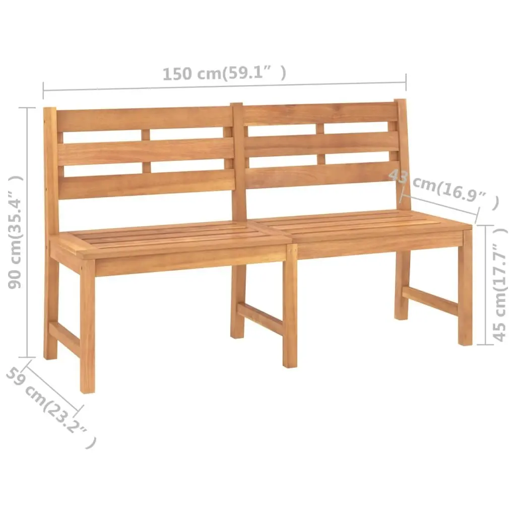 Garden Bench 150 cm Solid Teak Wood 316635