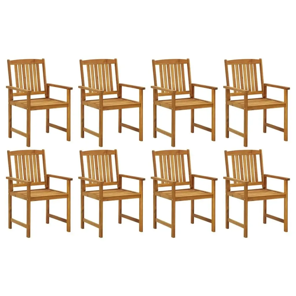 Garden Chairs with Cushions 8 pcs Solid Acacia Wood 3078168