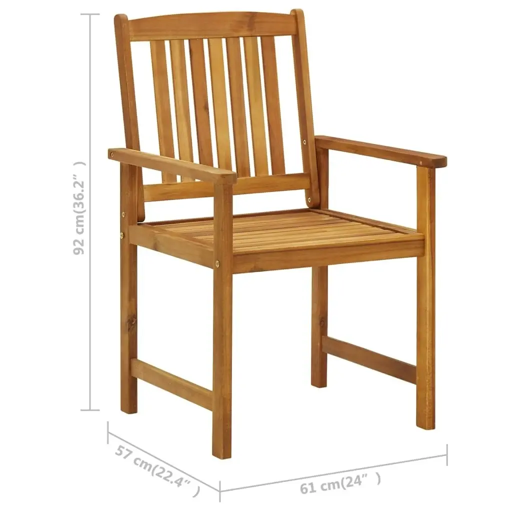 Garden Chairs with Cushions 8 pcs Solid Acacia Wood 3078168