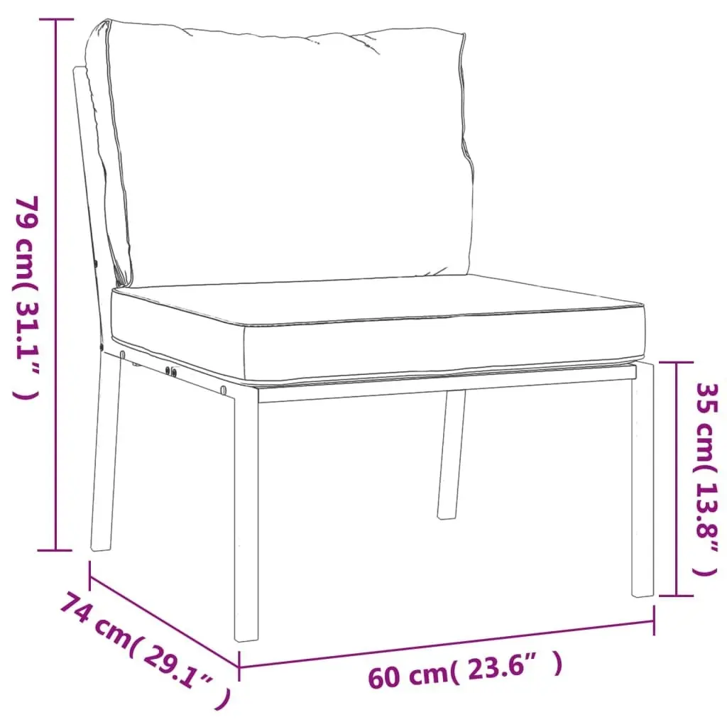 Garden Chairs with Grey Cushions 2 pcs 60x74x79 cm Steel 362717