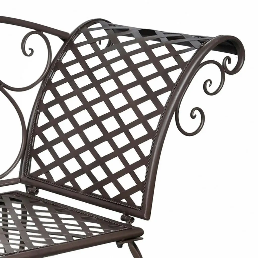 Garden Chaise Lounge 128 cm Steel Antique Brown 40717