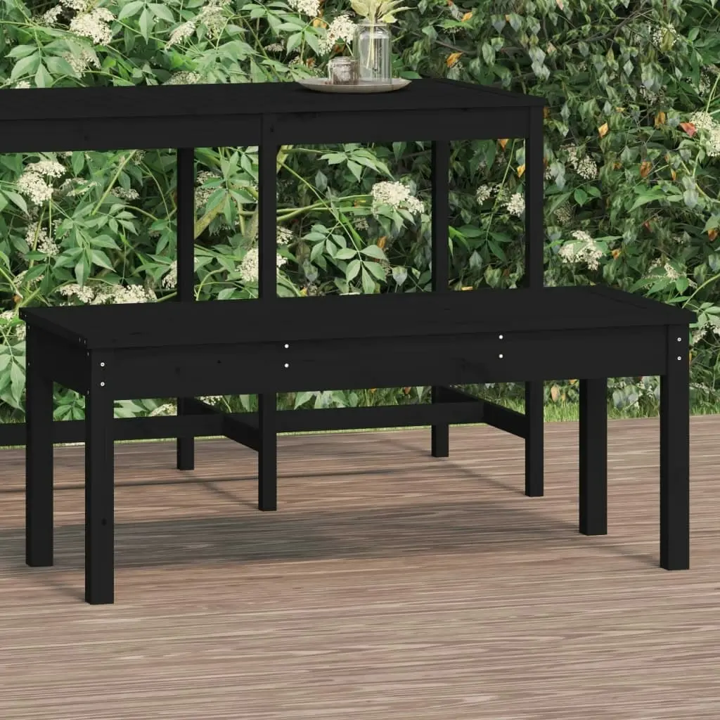 Garden Bench Black 109x44x45 cm Solid Wood Pine 824008