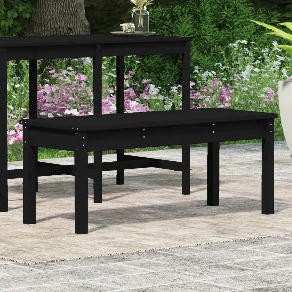 Garden Bench Black 109x44x45 cm Solid Wood Pine 824008