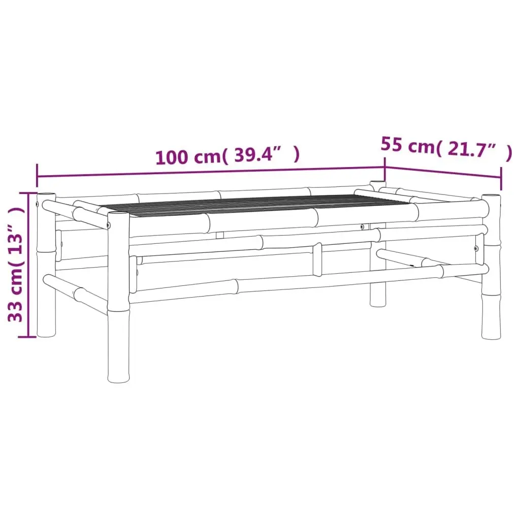 Garden Coffee Table 100x55x33 cm Bamboo 363456