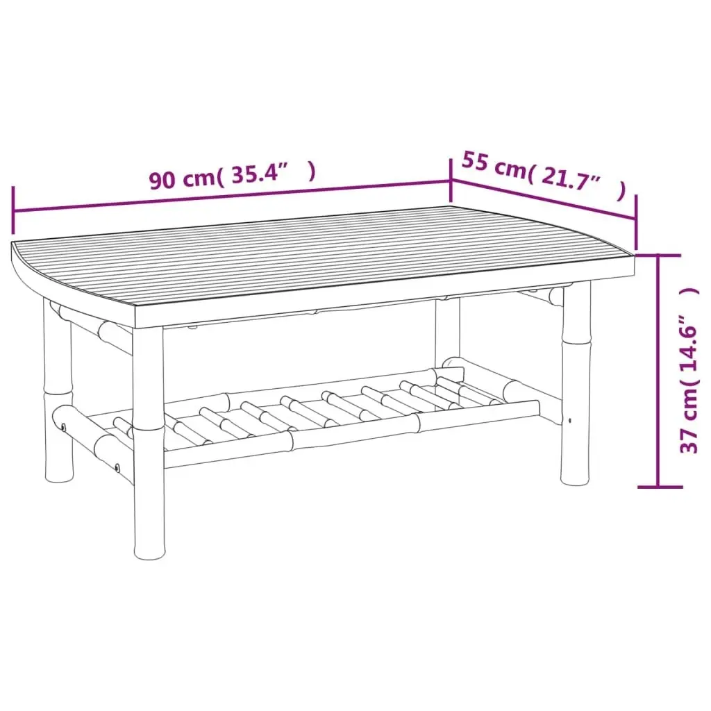 Garden Coffee Table 90x55x37 cm Bamboo 363463