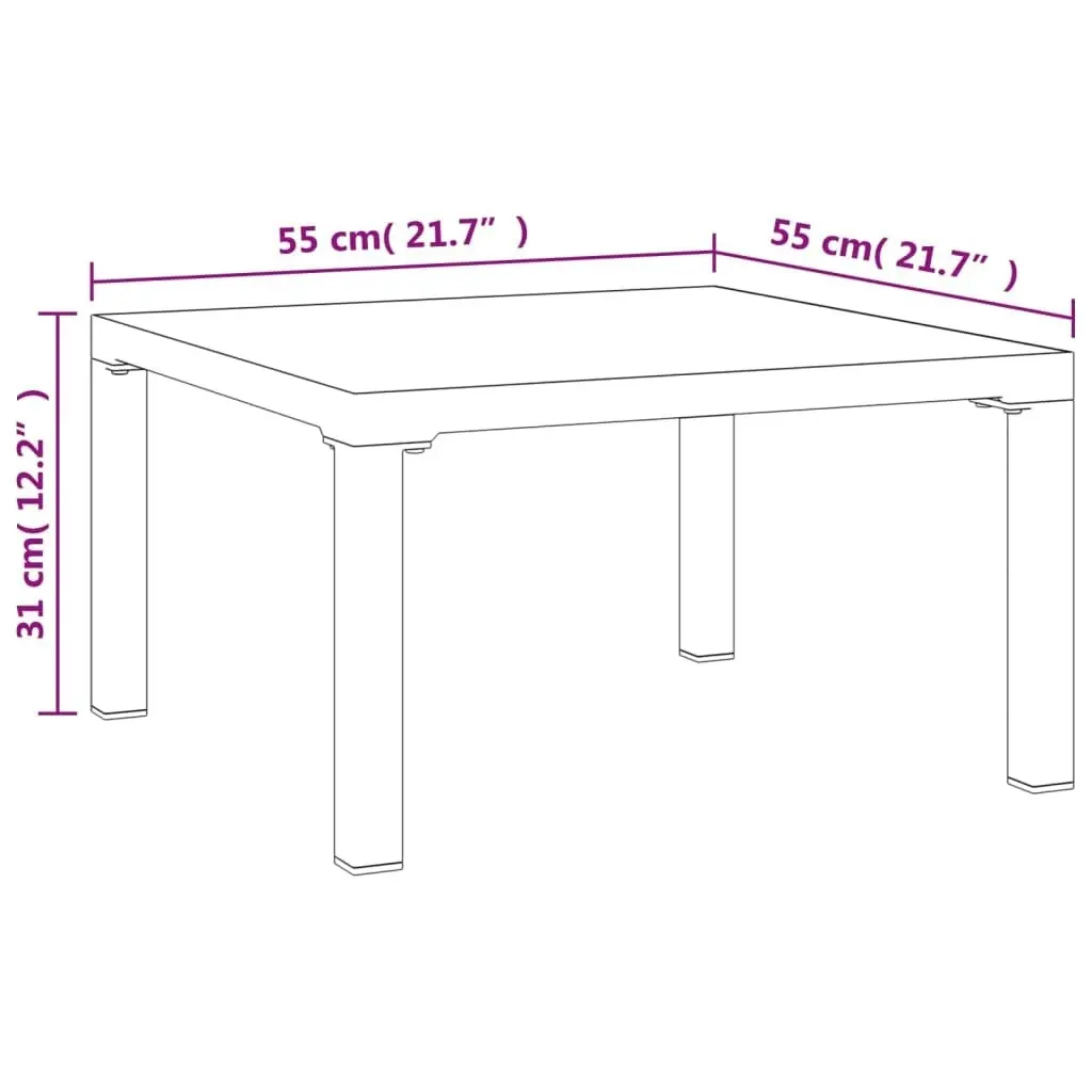 Garden Coffee Table Grey 55x55x31 cm DPC and Steel 362800