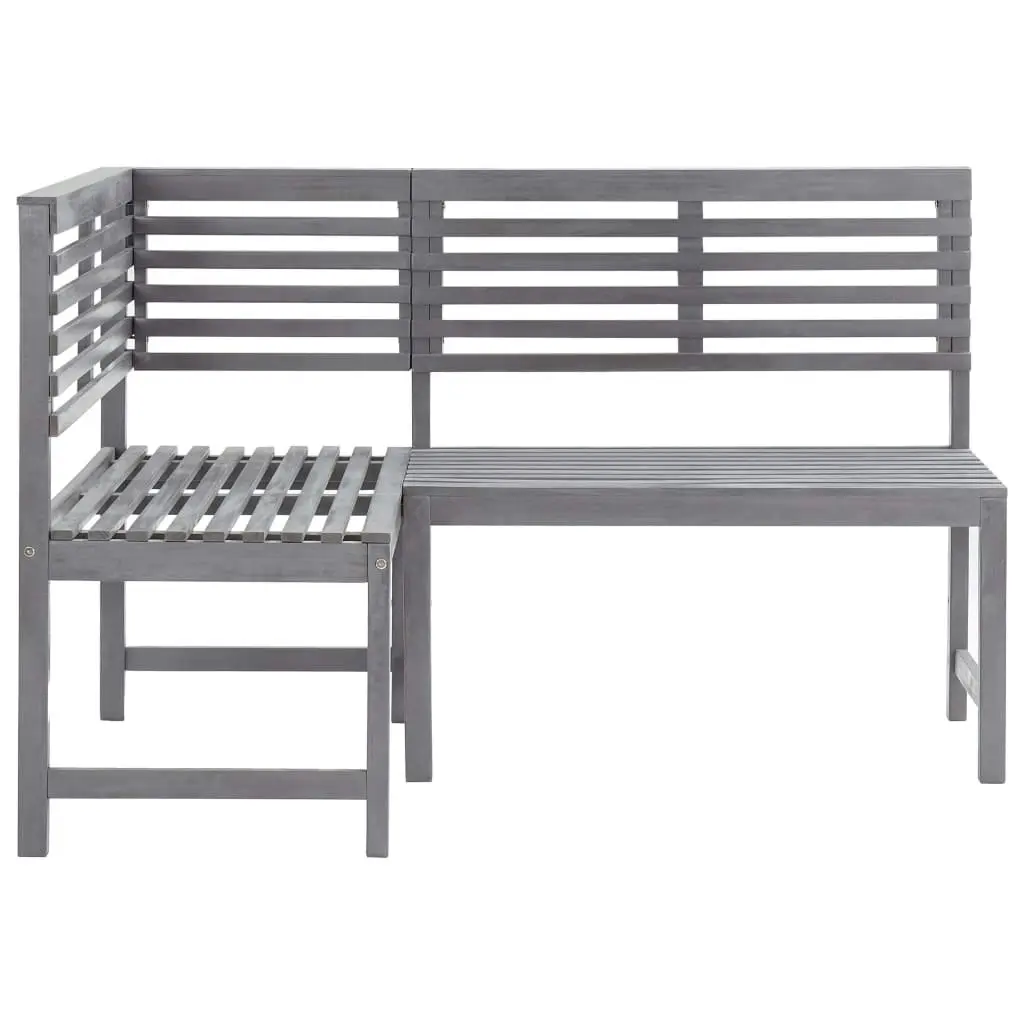 Garden Corner Bench Grey 140 cm Solid Acacia Wood 312423