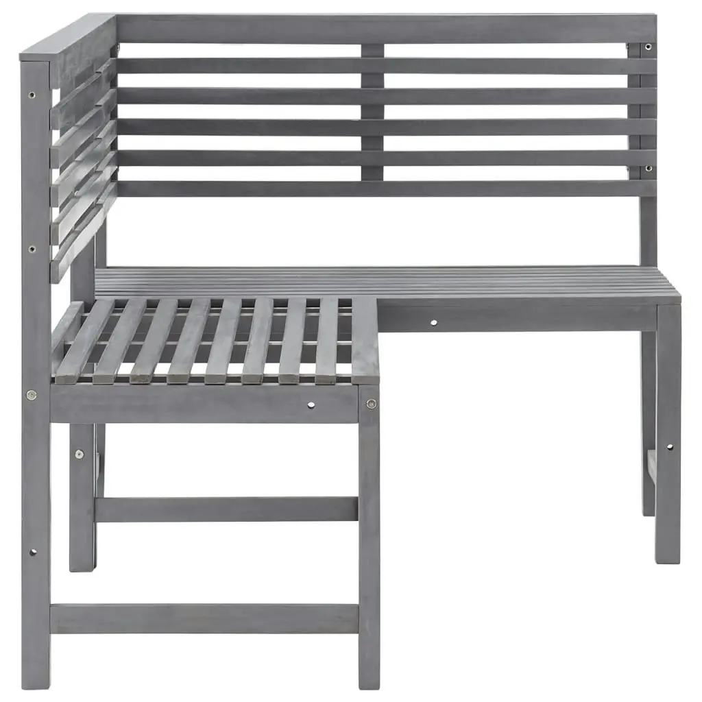 Garden Corner Bench Grey 140 cm Solid Acacia Wood 312423