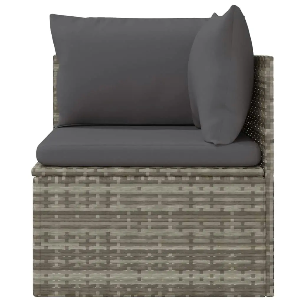 Garden Corner Sofa with Cushion Grey 57x57x56 cm Poly Rattan 318670