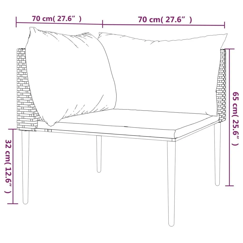 Garden Corner Sofa with Cushions Grey Poly Rattan 364123