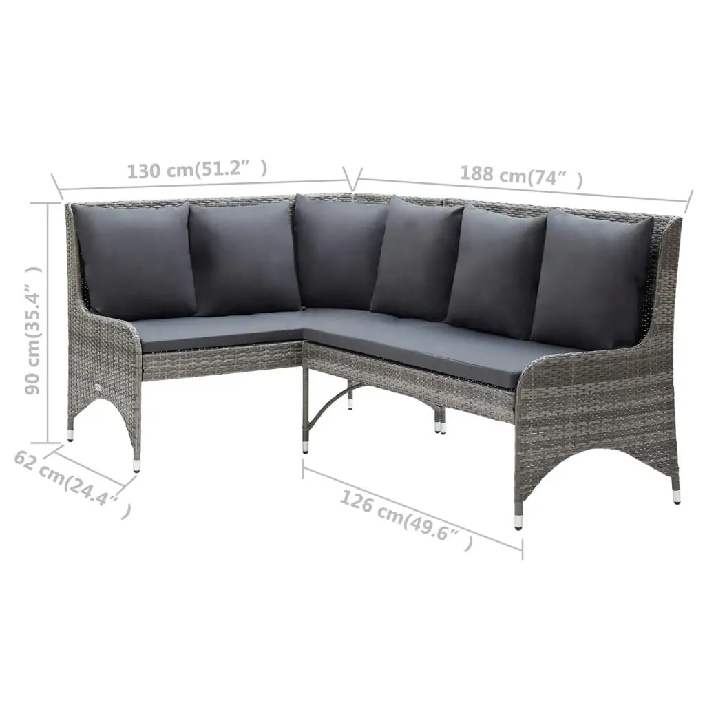 Garden Corner Sofas 2 pcs Poly Rattan Grey 310223