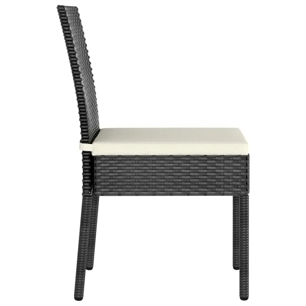 Garden Dining Chairs 2 pcs Poly Rattan Black 315106