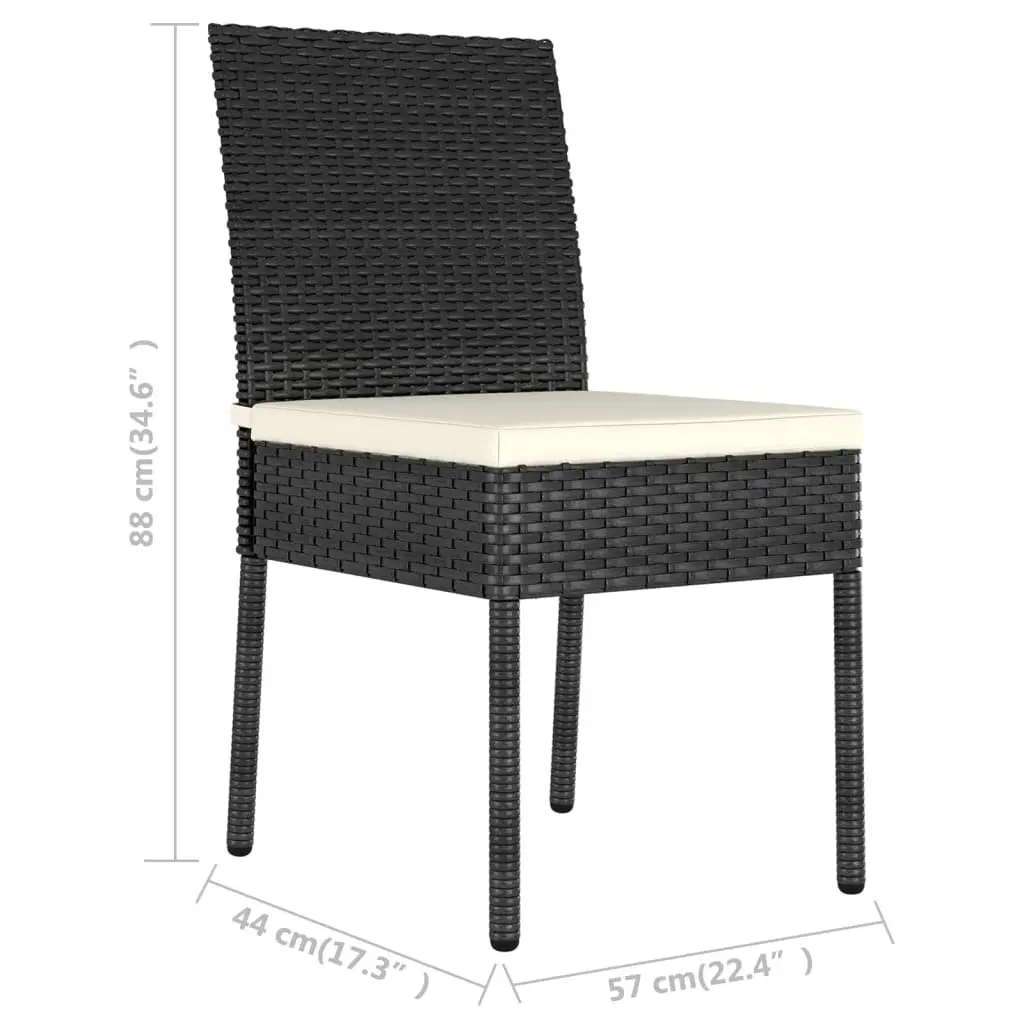 Garden Dining Chairs 2 pcs Poly Rattan Black 315106