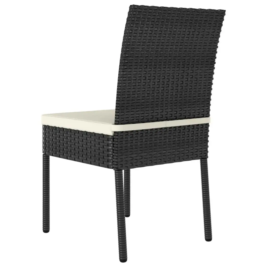 Garden Dining Chairs 2 pcs Poly Rattan Black 315106