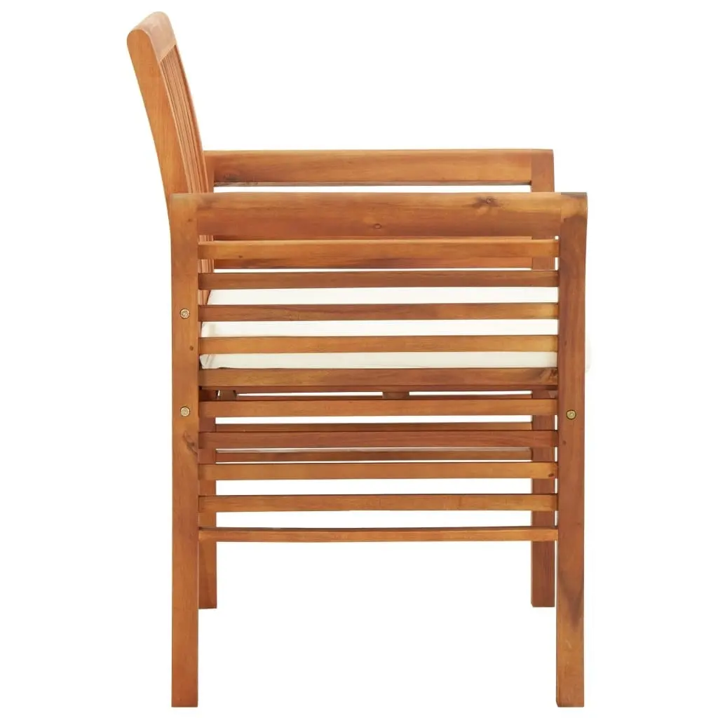 Garden Dining Chair with Cushion Solid Acacia Wood 45964