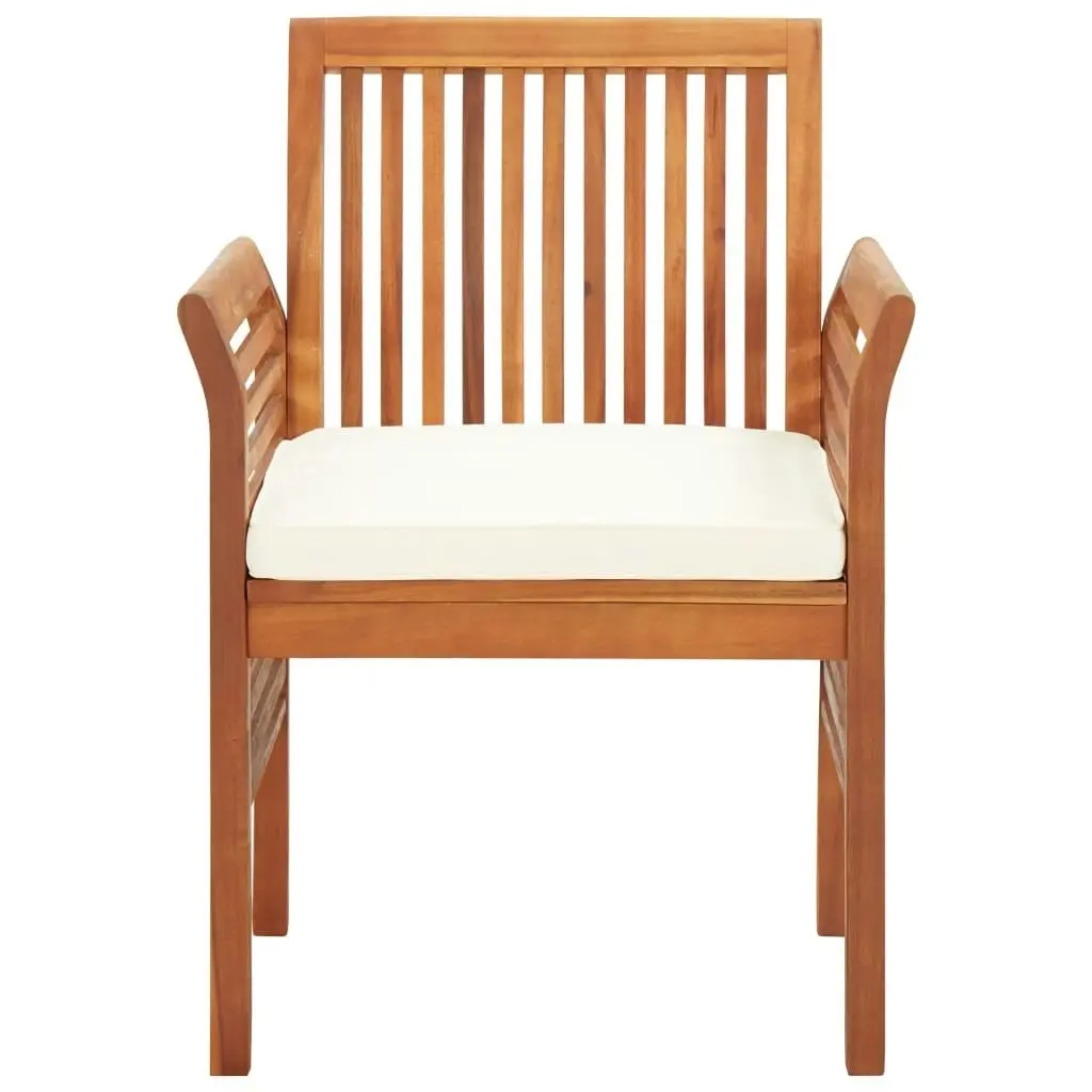 Garden Dining Chair with Cushion Solid Acacia Wood 45964