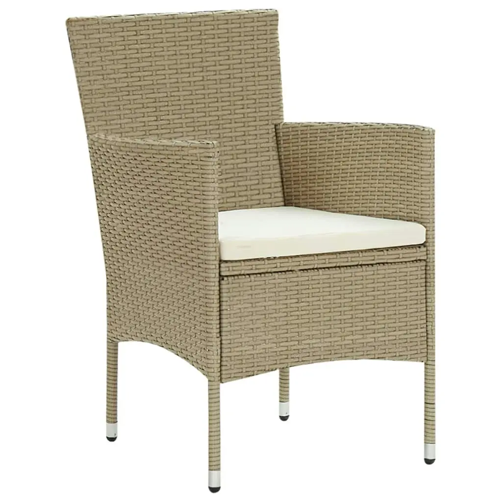 Garden Dining Chairs 2 pcs Poly Rattan Beige 310553