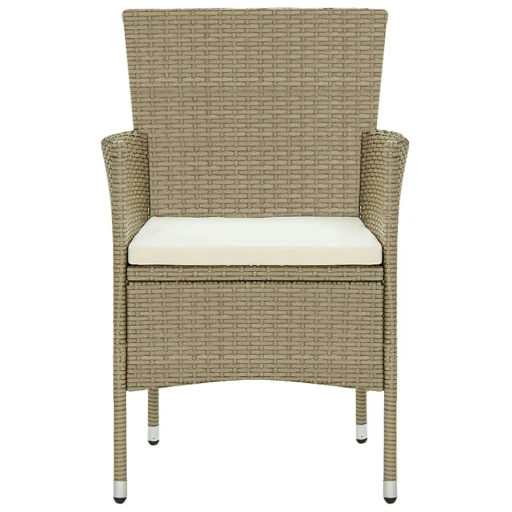 Garden Dining Chairs 2 pcs Poly Rattan Beige 310553