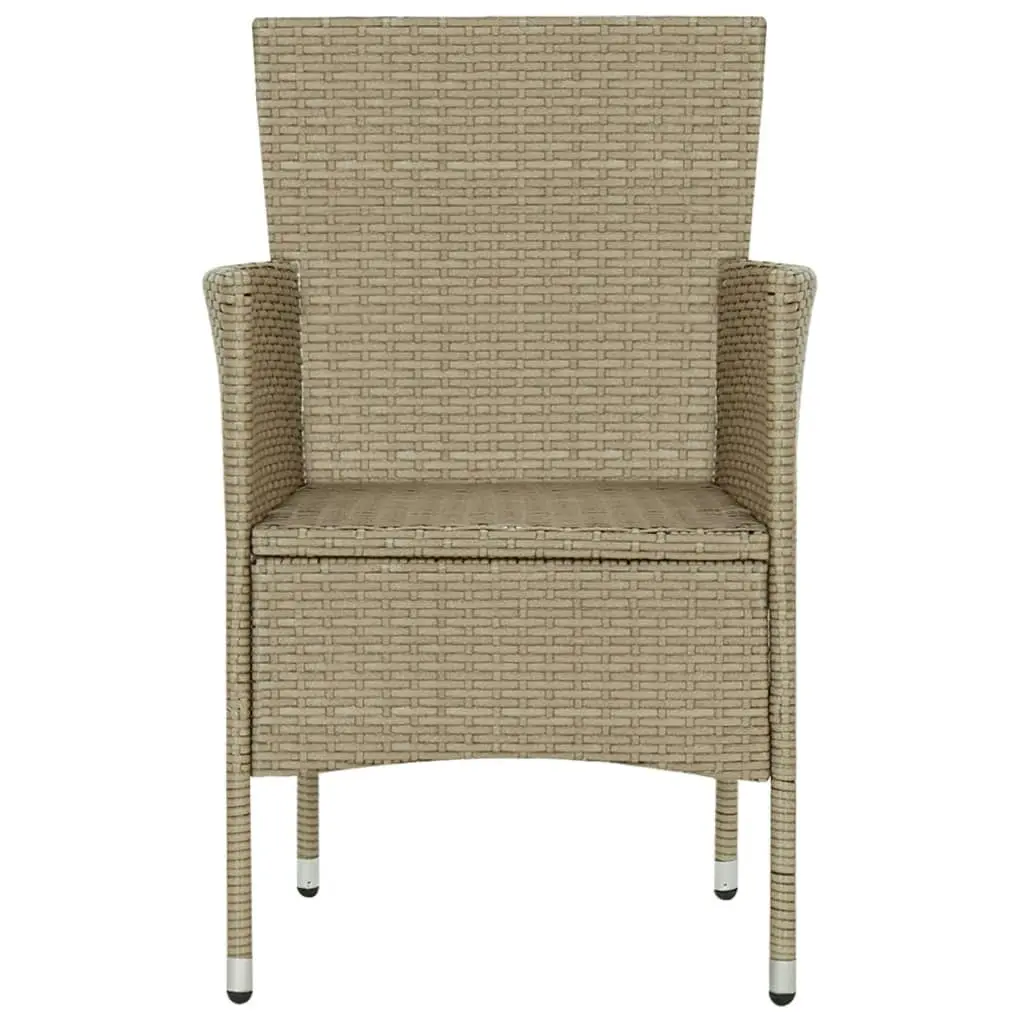 Garden Dining Chairs 2 pcs Poly Rattan Beige 310553