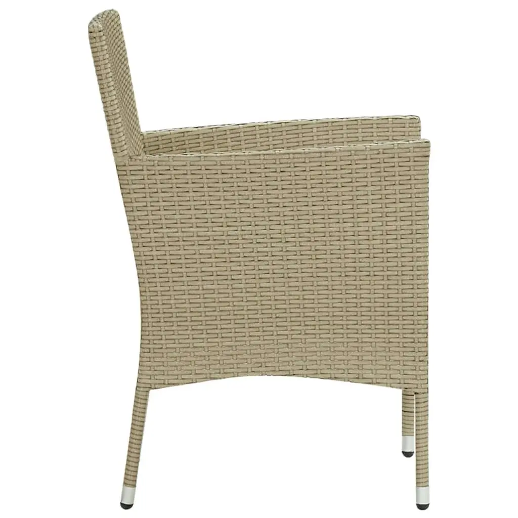 Garden Dining Chairs 2 pcs Poly Rattan Beige 310553